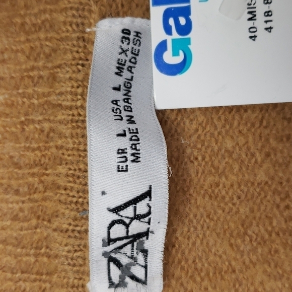 Zara Sweater Light Brown Acrylic/Poly/Wool Blend 36 L Hip Length NWT New - Picture 5 of 10